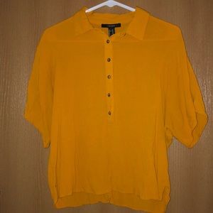 Mustard yellow cropped button up